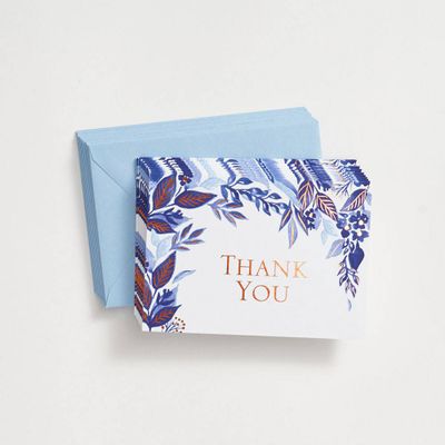 Indigo Trellis Thank You Card Set