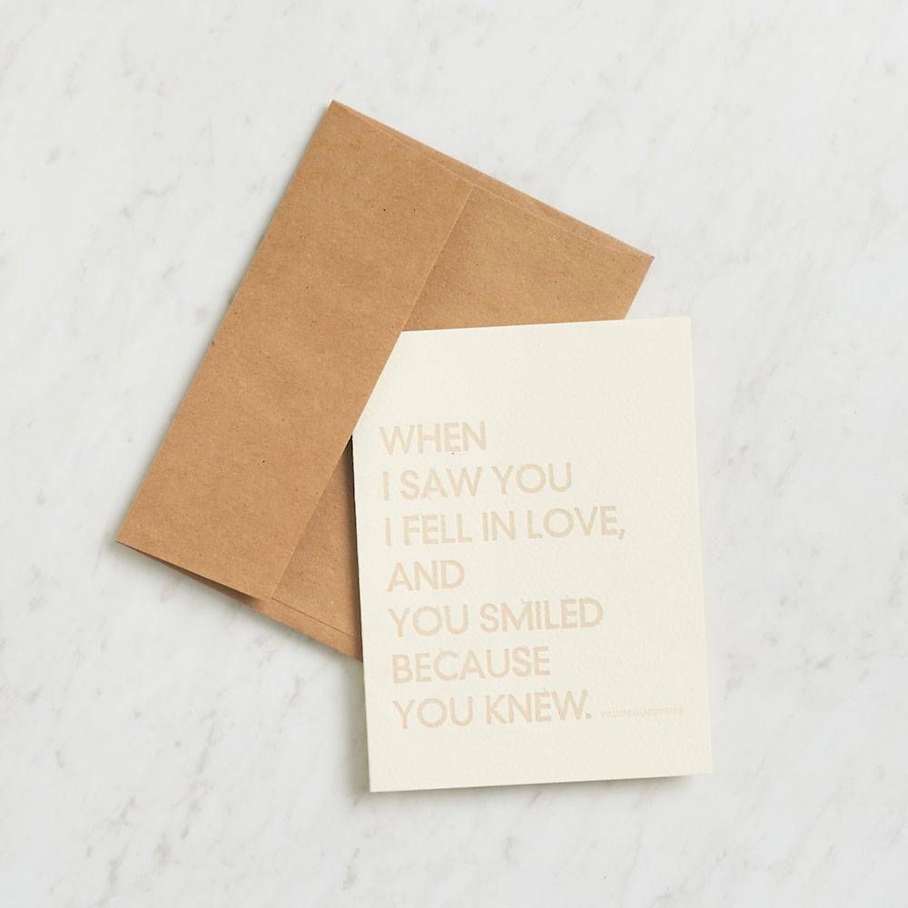 Smiled Because You Knew Valentine Card