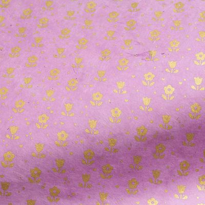 Gold Tulips on Lavender Handmade Paper