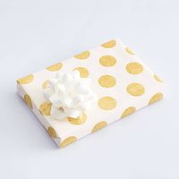 Gold Glitter Dots on Blush Wrapping Paper