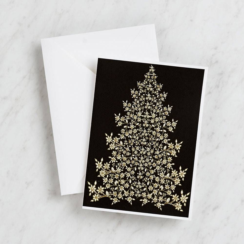 Specialty Glitter Tree Holiday Card