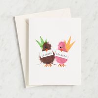 Handcrafted Grandpa And Grandma Birds Card