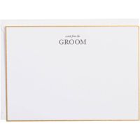 Gold Foil Border Note from Groom Wedding Card