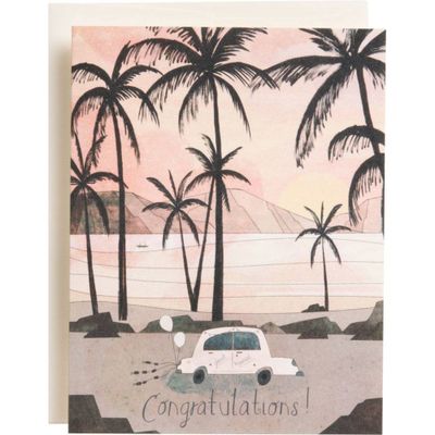 Palm Trees Congratulations Wedding Card