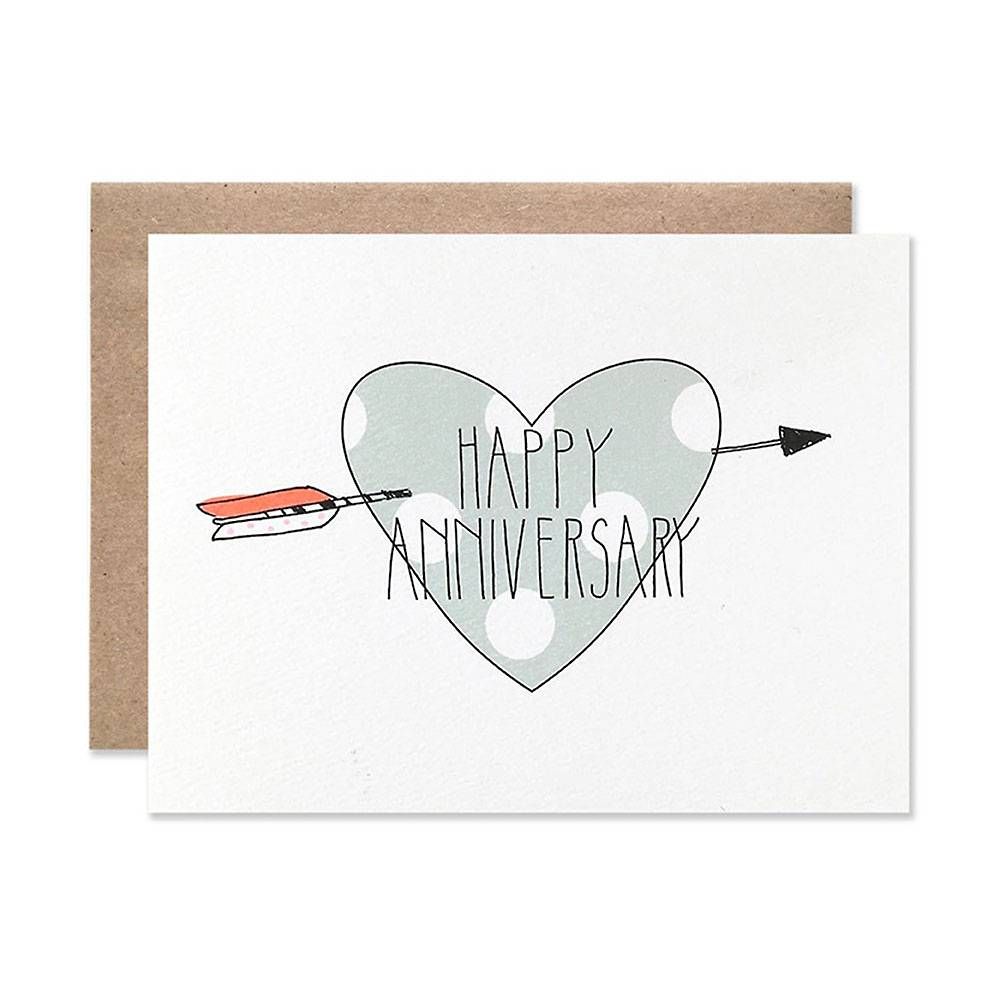 Heart Arrow Happy Anniversary Card