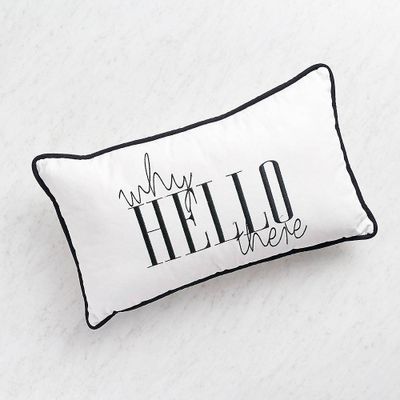Why Hello There Embroidered Pillow