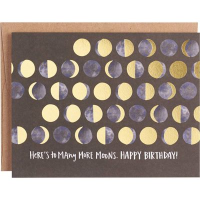 Gold Foil Moons Birthday Card