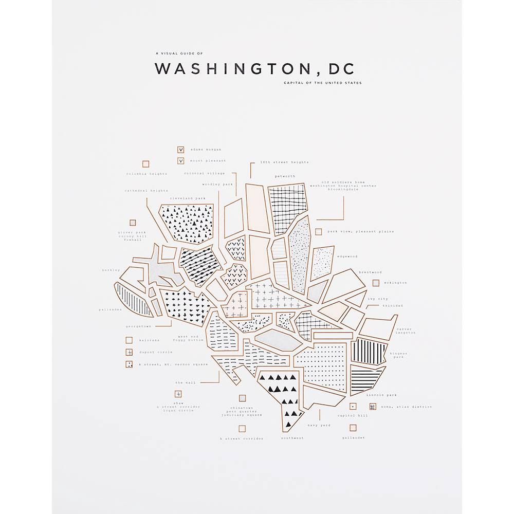 Washington DC Map Art Print