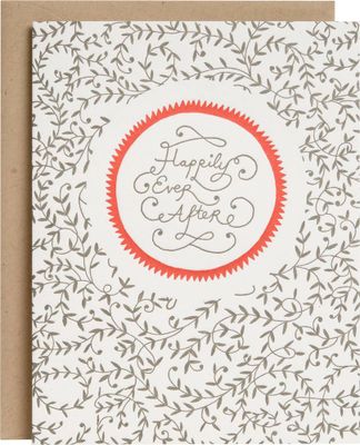 Happily Ever After Letterpress Wedding Card