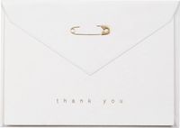 Gold Foil Diaper Pin Thank You Card Set