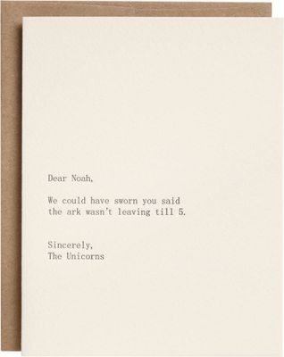 Dear Noah Letterpress Greeting Card