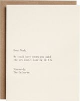 Dear Noah Letterpress Greeting Card