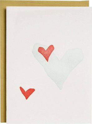 Three Hearts Letterpress Greeting Card