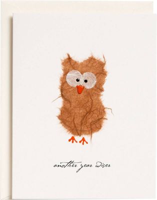 Handcrafted Owl Birthday Card