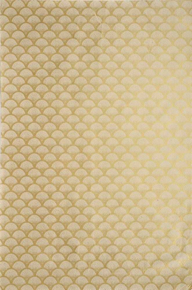 Scallop Dots Gold On Cream Handmade Paper