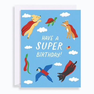 Superhero Animal Birthday Card