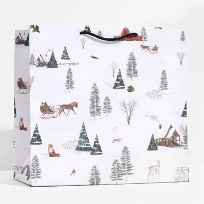 Winter Toile Large Gift Bag