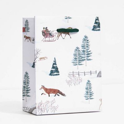 Winter Toile Small Gift Bag