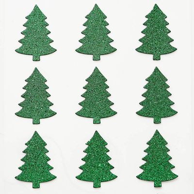 Ombre Green Glitter Tree Stickers