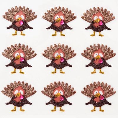 Glitter Turkey Stickers