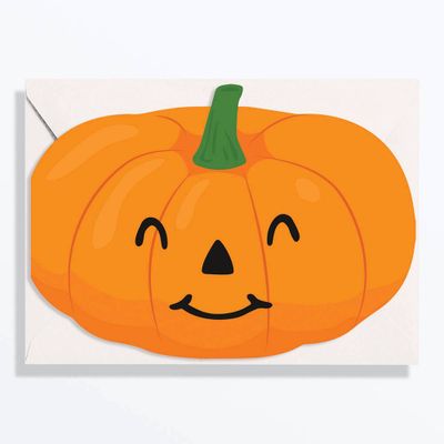 Die Cut Pumpkin Halloween Card