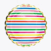 Colorful Stripe Scalloped Plates