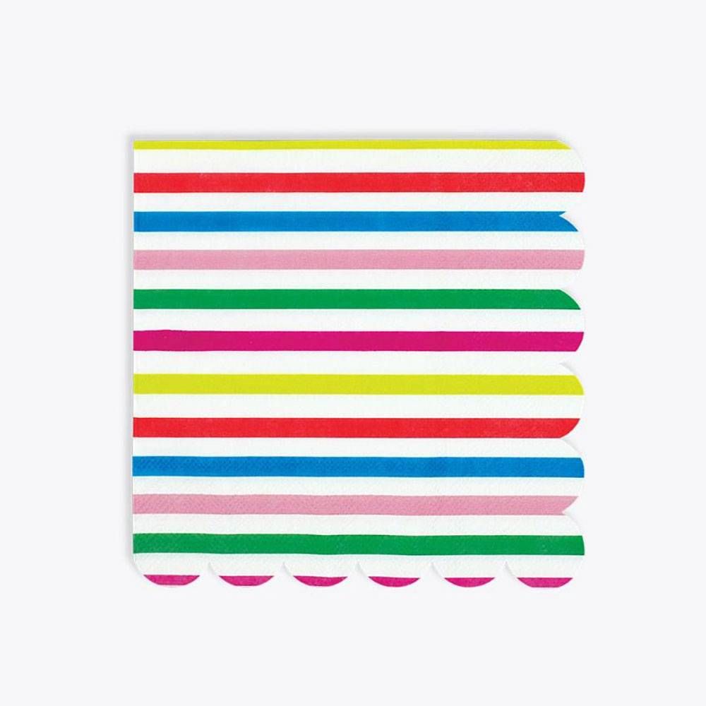 Colorful Stripe Scalloped Large Napkin