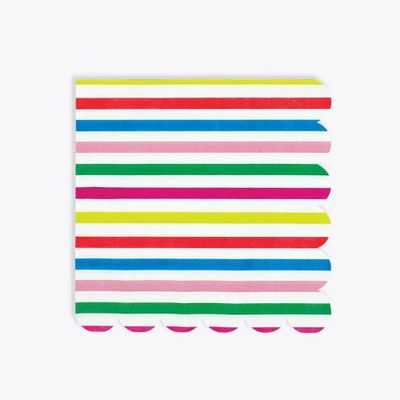 Colorful Stripe Scalloped Large Napkin