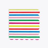 Colorful Stripe Scalloped Large Napkin