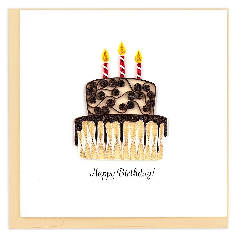 Quilling Chocolate Cake Birthday Card