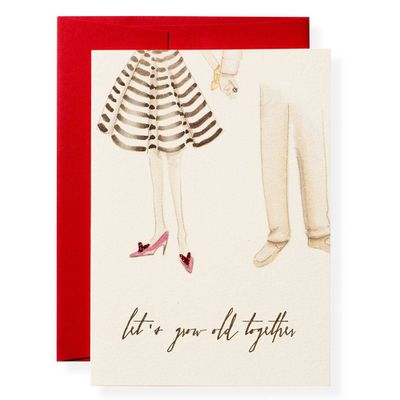 Glitter Grow Old Together Anniversary Card