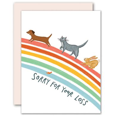 Across The Rainbow Pet Sympathy Card