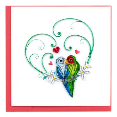 Quilling Love Birds Card