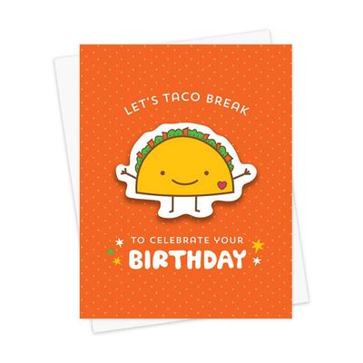 Taco Sticker Birthday Card