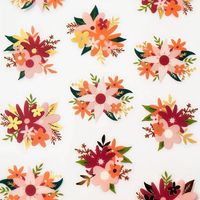 Pink & Orange Flower Stickers