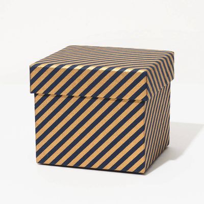 Navy & Gold Stripe Medium Box