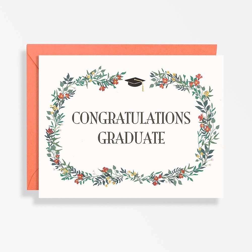 Floral Wreath Congratulations Graduate Card