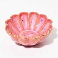 Coral Gold Dot Trinket Bowl