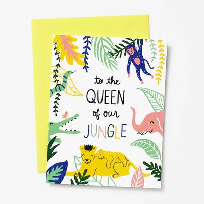 Queen Of The Jungle Mother's Day Card