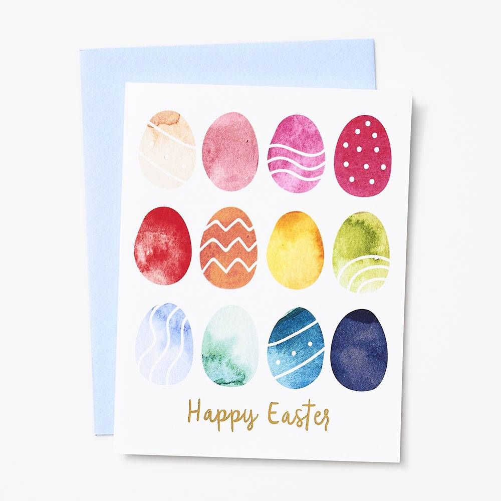 Watercolor Eggs Easter Card