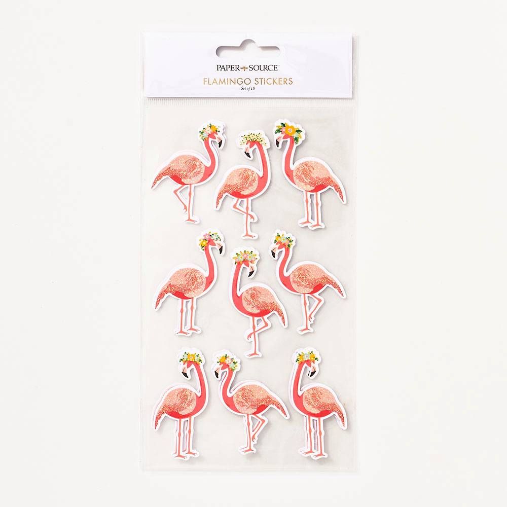 Flower Crown Flamingo Stickers