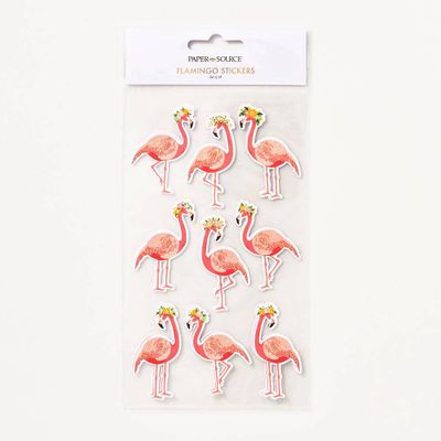Flower Crown Flamingo Stickers