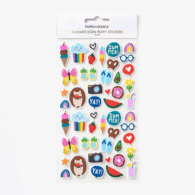 Paper Source Colorful Heart Puffy Stickers
