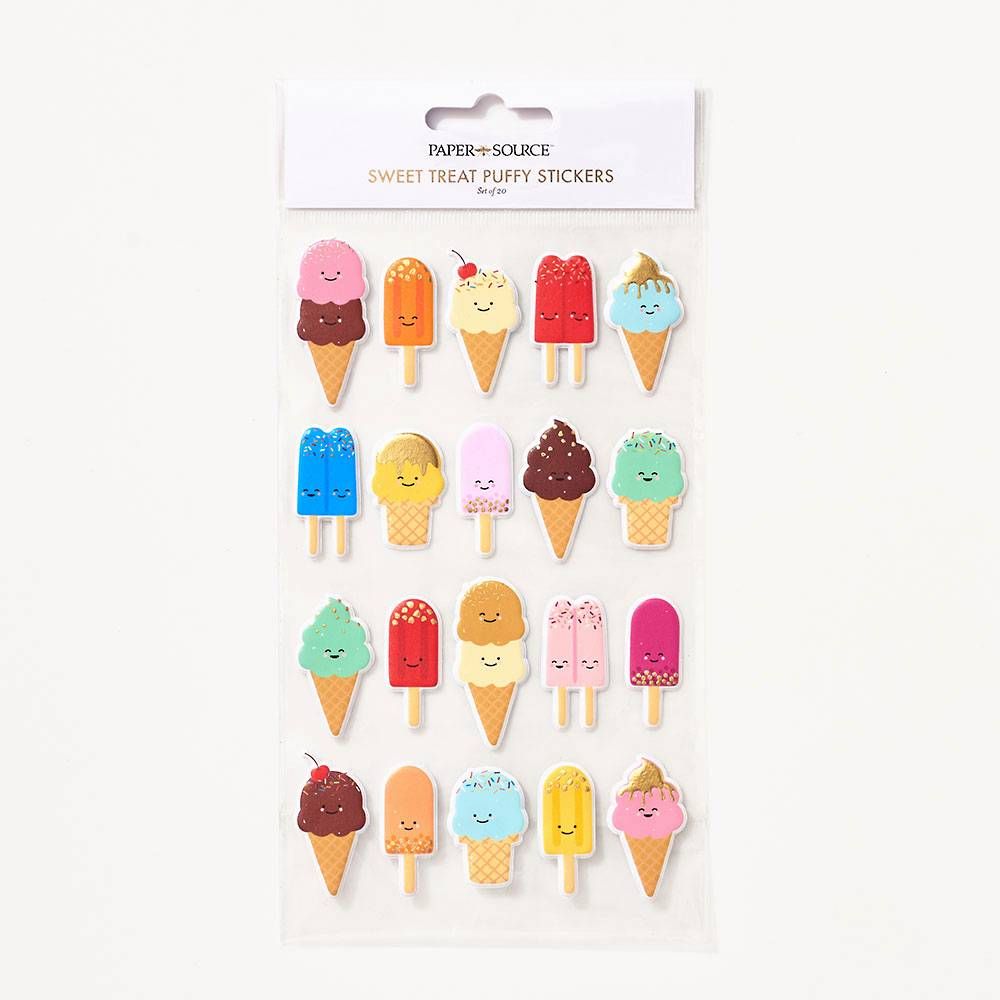 Ice Pop & Ice Cream Puffy Stickers