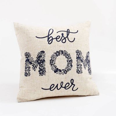 Best Mom Floral Pillow