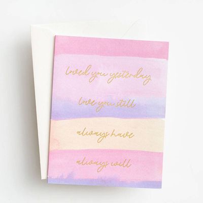 Watercolor Stripe Anniversary Card