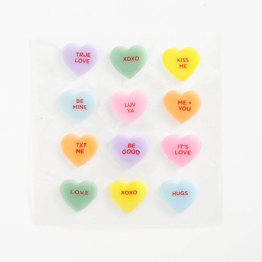 Conversation Heart Gel Clings