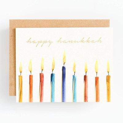 Colorful Menorah Hanukkah Card