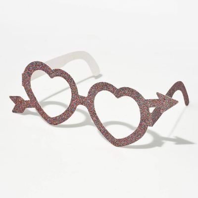 Multi Glitter Heart Glasses