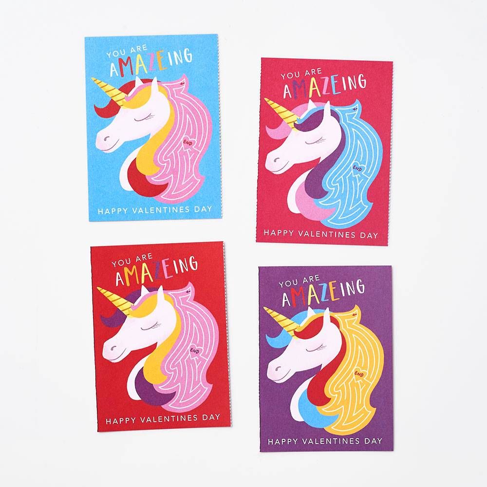 Amaze-ing Unicorn Valentine Card Set